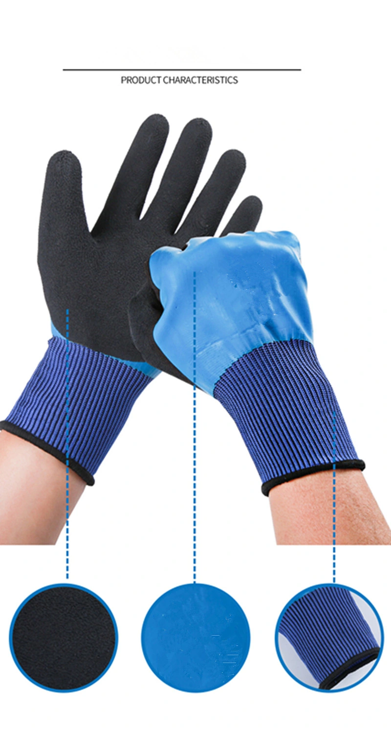 Double Fully Coated Safety Gloves Water Proof Oil Proof