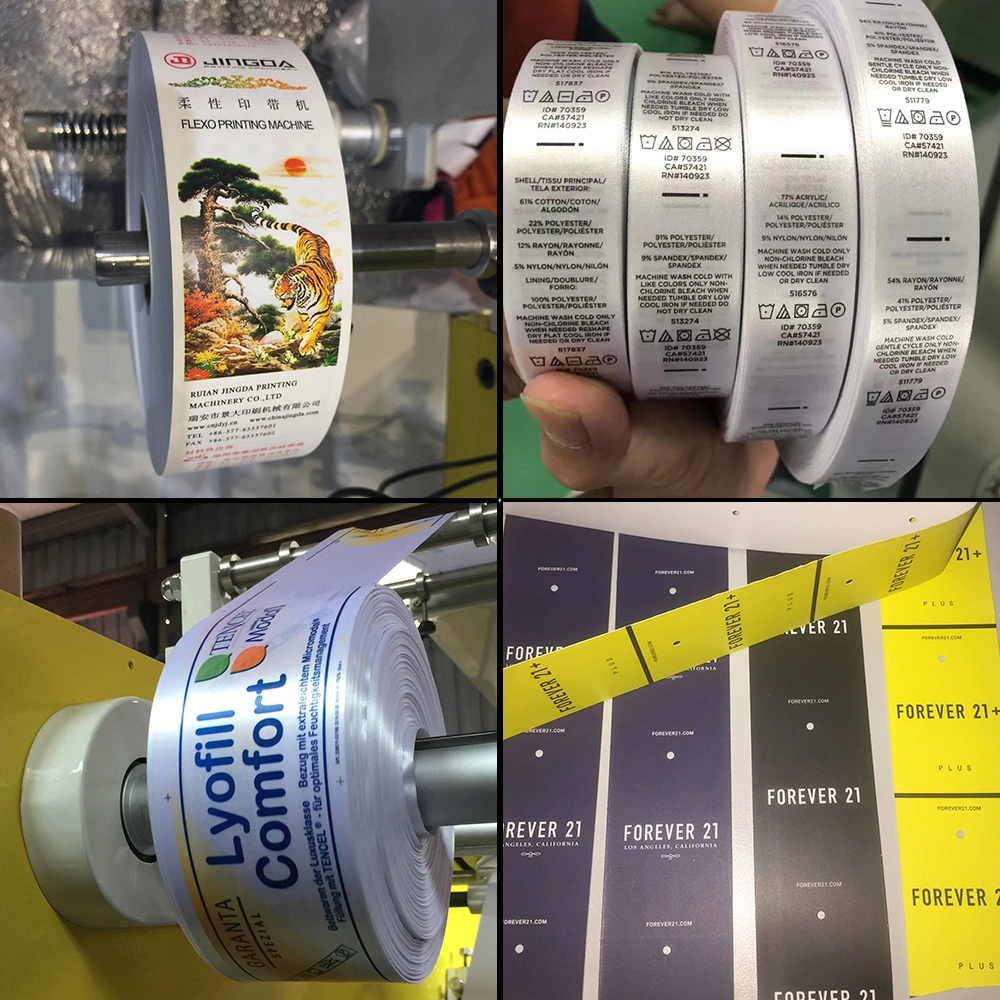 4 Colors Small Size Flexo Label Printing Machine for Polyester Satin Ribbon, Cotton, Nylon Taffeta Tape (JR-1231) Flexographic Printers for Clothes Care Labels