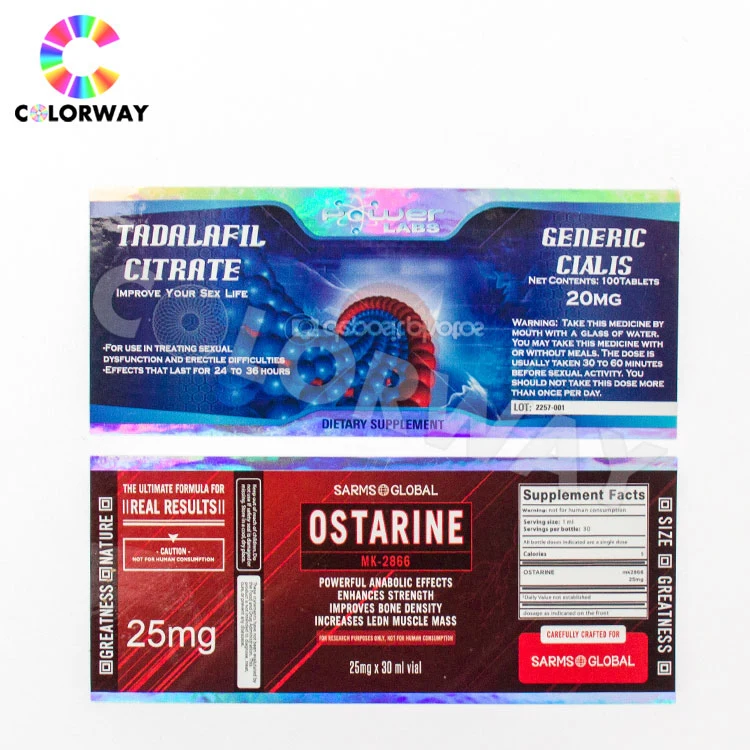 Good Reputation Waterproof Anti-Counterfeit Pharmaceutical Hologram Vial Label
