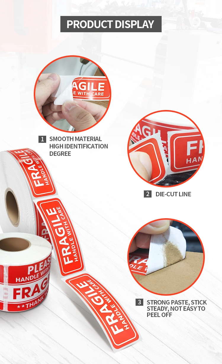 Custom Warning Printing Adhesive Package Amazon Packaging Labels Fragile Labels