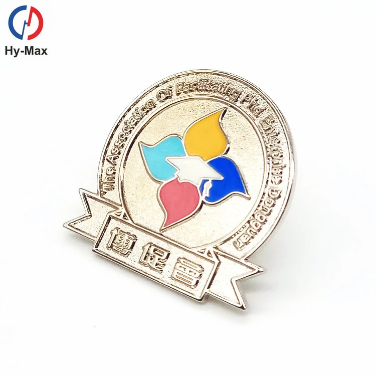 Customized Logo Enamel Finished Crown Shape Metal Label Badge Lapel Pin