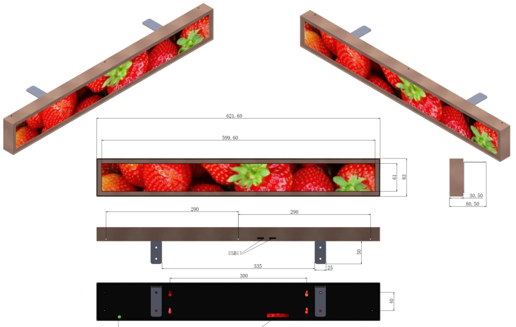 23 Inch HD LCD/LED Digital Stretched Price label Display for Shelf