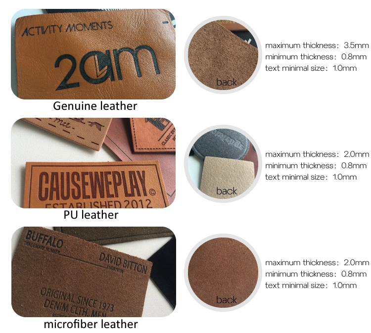 Clothing Labels Maker Sew on Custom 3D Raised Silicone Name Logo Suede Leather Patches and Badges