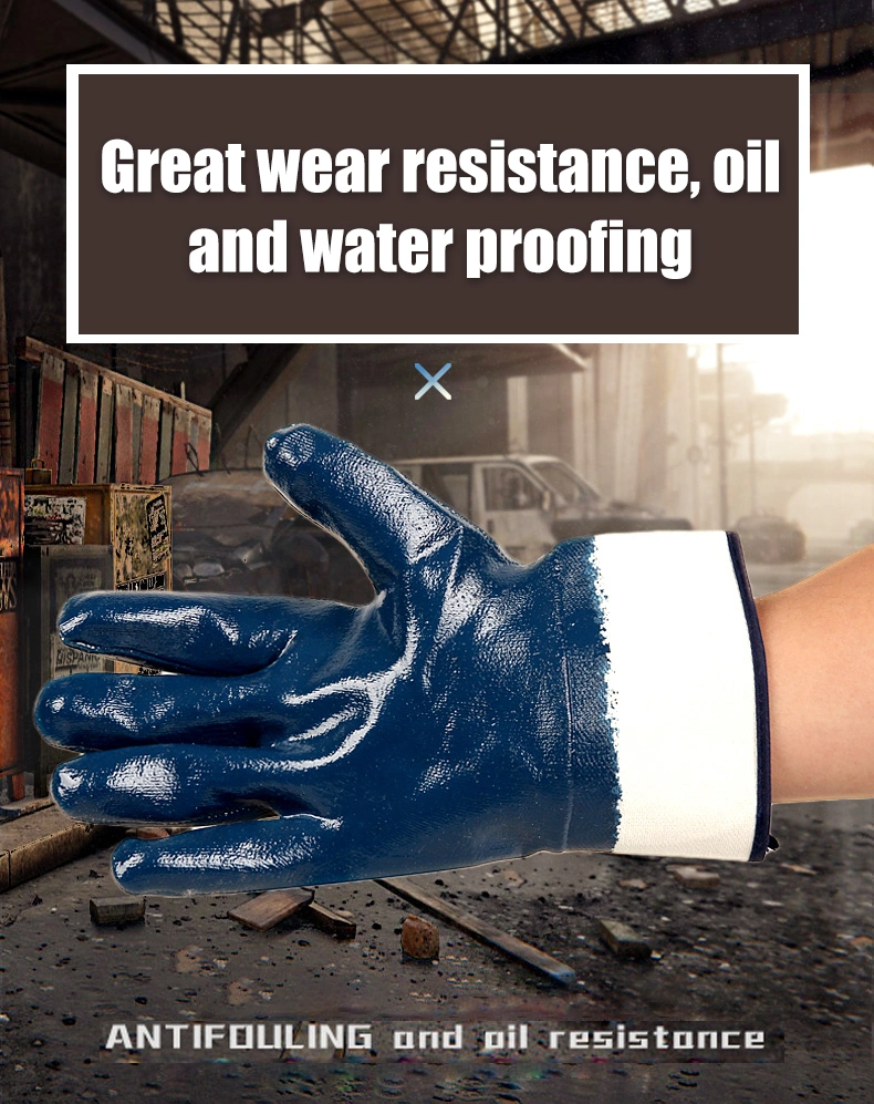 Professional Glove Factory / Interlock Smooth Finish Nitrile Coated Heavy Duty Gloves/Water Proof, Scratch Proof, Oil Proof Glove