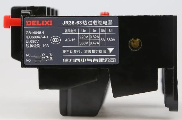 Delixi Thermal Overload Relay Thermal Relay Thermal Protection Relay Jr36-32