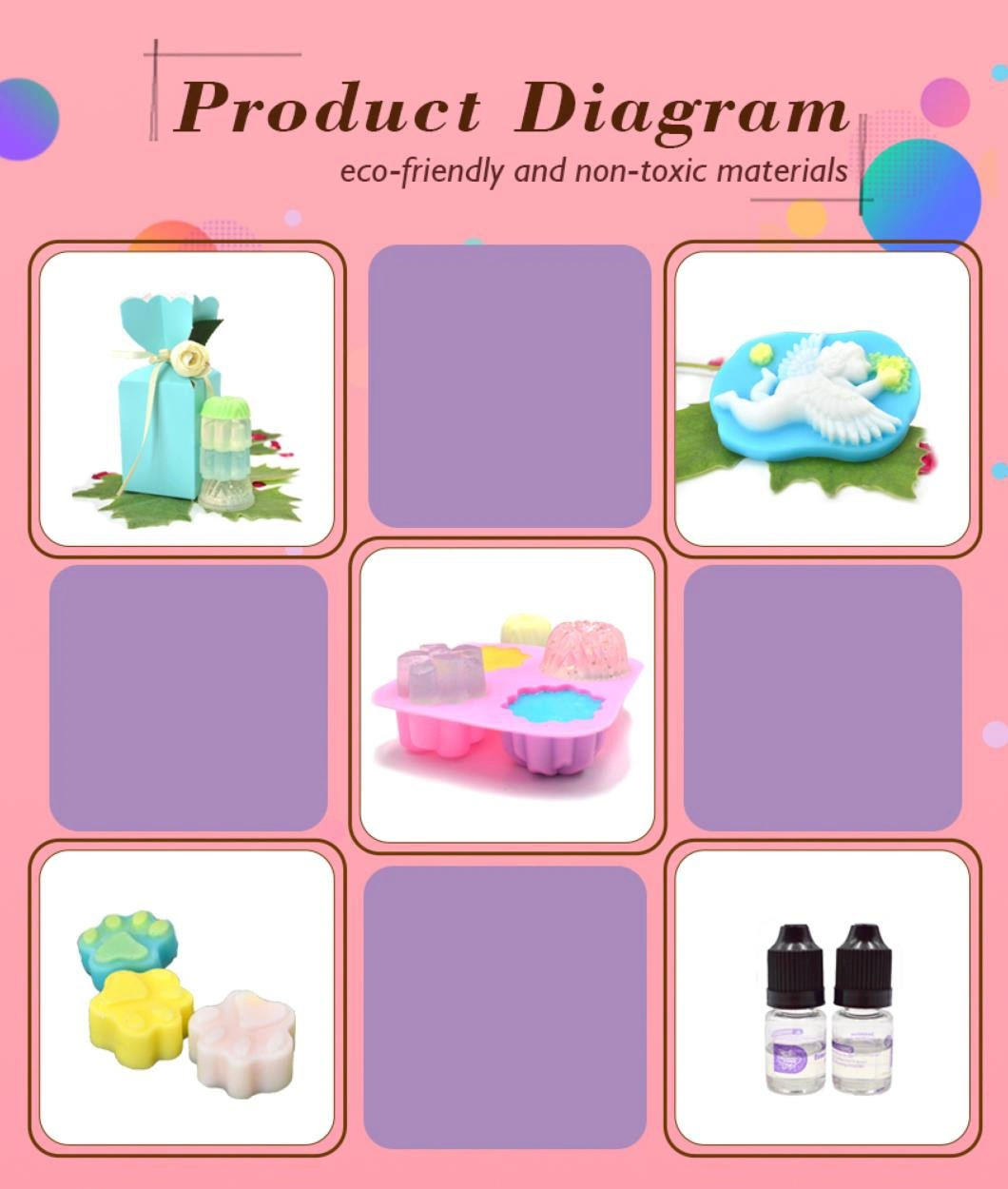 colorful Private Label OEM Handmade DIY Soap Kit for Kids