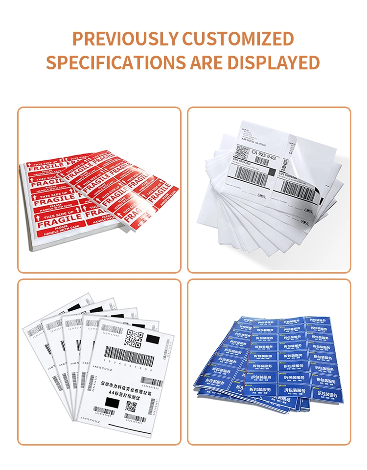 A4 Size Label Printable Labels Sticker Paper for Inkjet Printer