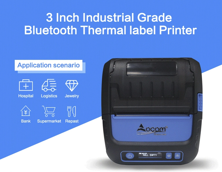 2 Inch Industrial-Grade portable Bluetooth Thermal Label Printer with Receipt Print