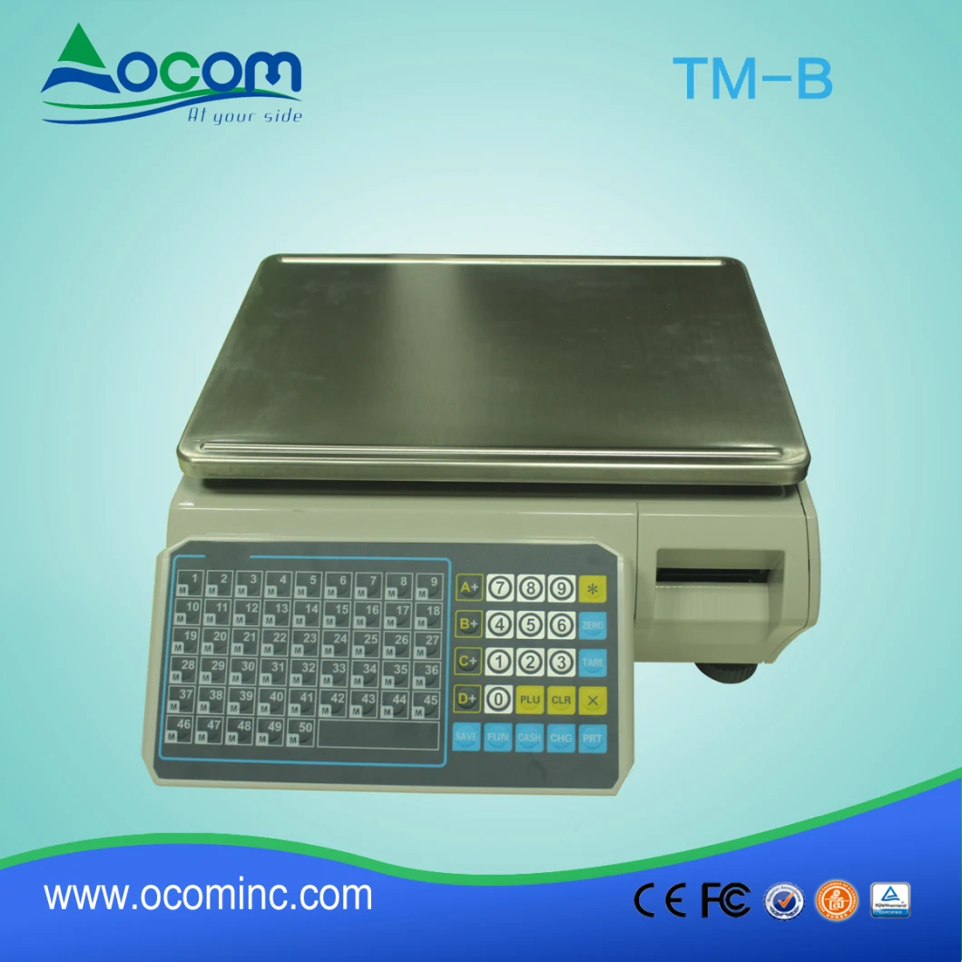 6kg/15kg/30kg Digital Electronic Weighing Label Printing Scale