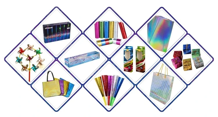 Colorful Pet Metalized Mylar Film BOPP Holographic Packing Film in Rolls