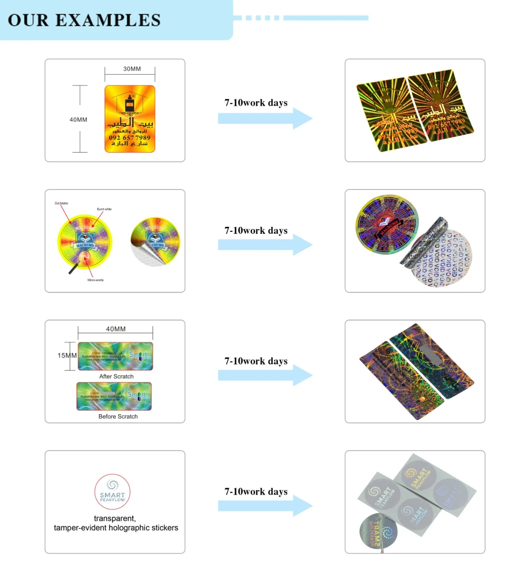 Low Price Custom Printing Adhesive Anti-Counterfeiting Label 3D Hologram Logo Stickers