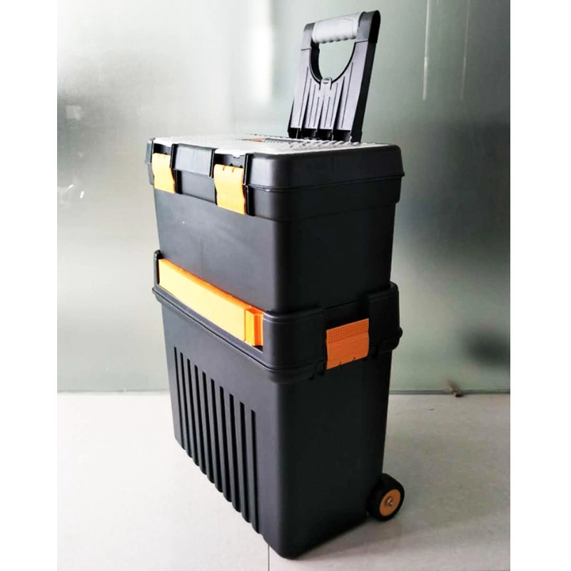Plastic Storage Trolley Multi Function Stackable Moving Tool Box Case with Wheels
