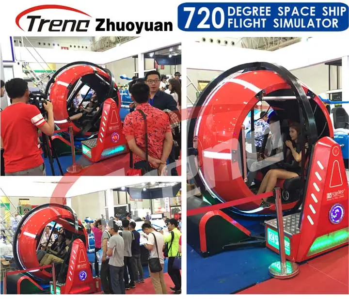 Zhuoyuan Rotation Arcade Space-Time Shuttle Simulator 720 Degree Rotary Game Machine