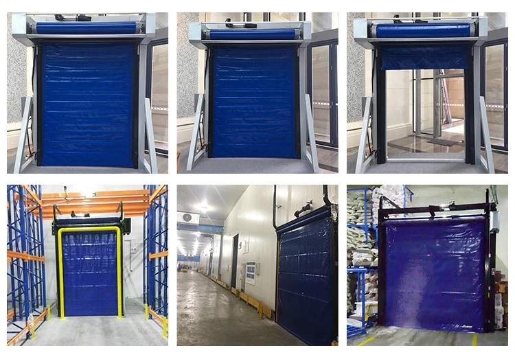 Industrial Refrigeration Warehouse PVC Fabric Rapid Rolling Shutter Doors with Heating Device