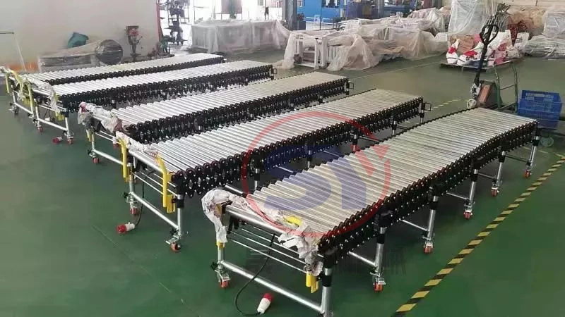 Automated Flexible Plastic Rubber Roller Conveyor for Warehouse Hardware Bearings Shop