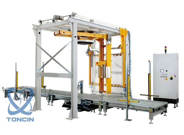 Automatic Pallet Wrapper/Turntable Stretch Film Pallet Wrapper with Conveyor System