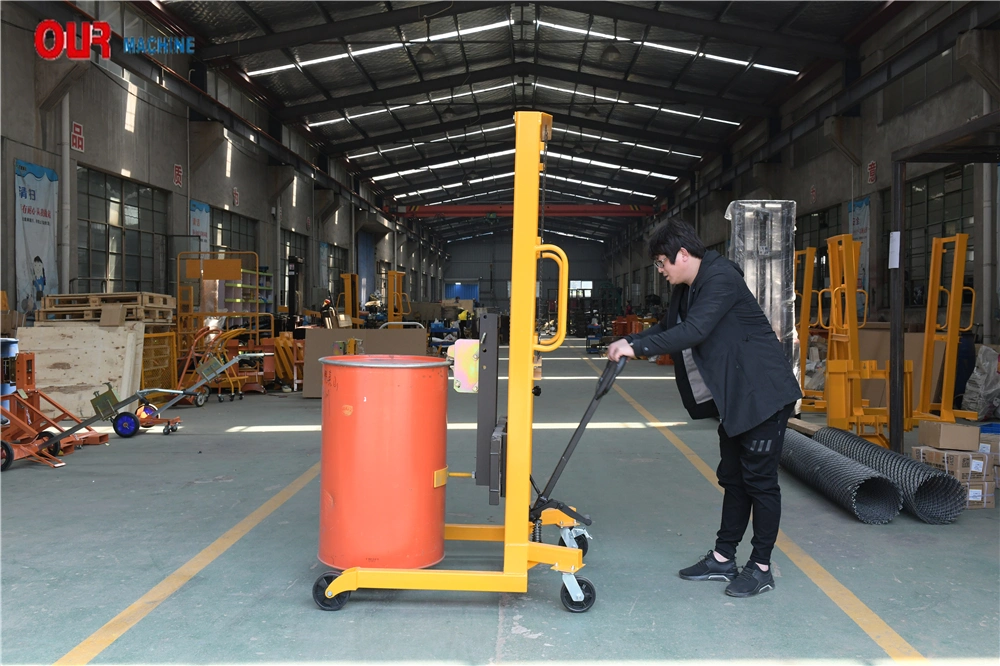 400kg Oil Drum Carrier Hydraulic Hand Operated Pallet Truck Stacker