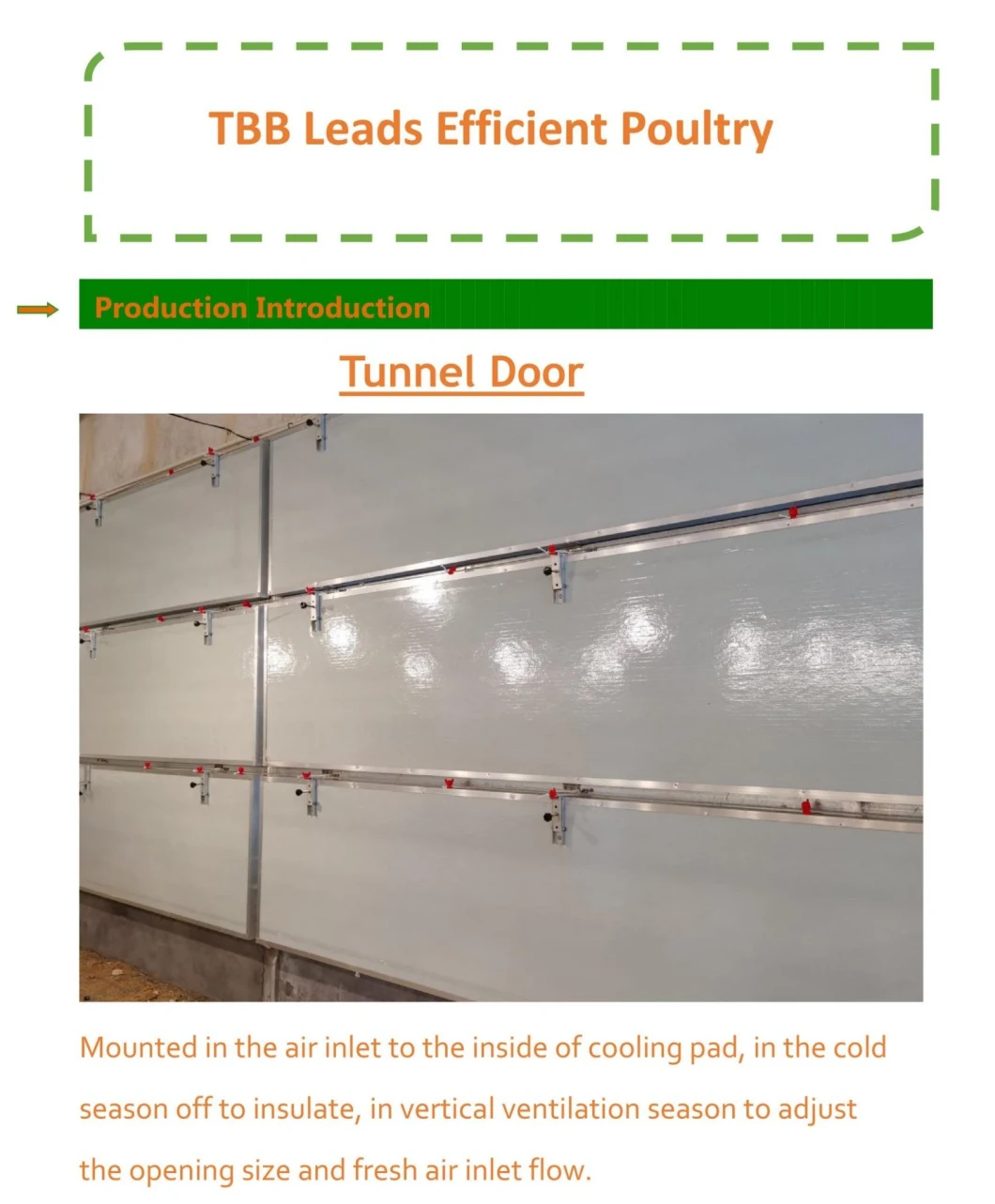 Chicken House Climate Control System Poultry Equipment Climate Control System Tunnel Door