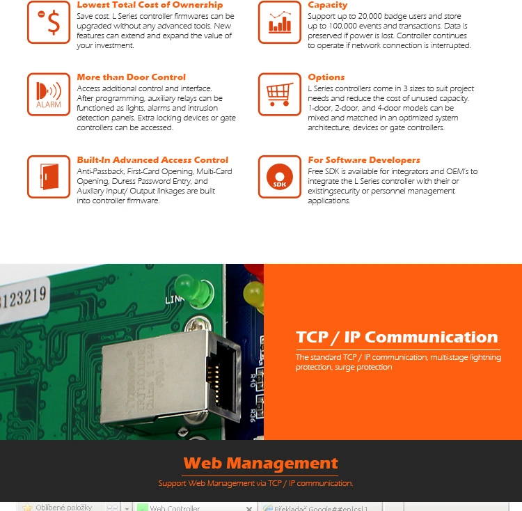 IP-Based Double Door TCP/IP Access Control System Access Control Wiegand Access Control Board