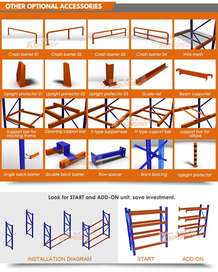 Assembled Double /Single Side Four Row Pallet Racking