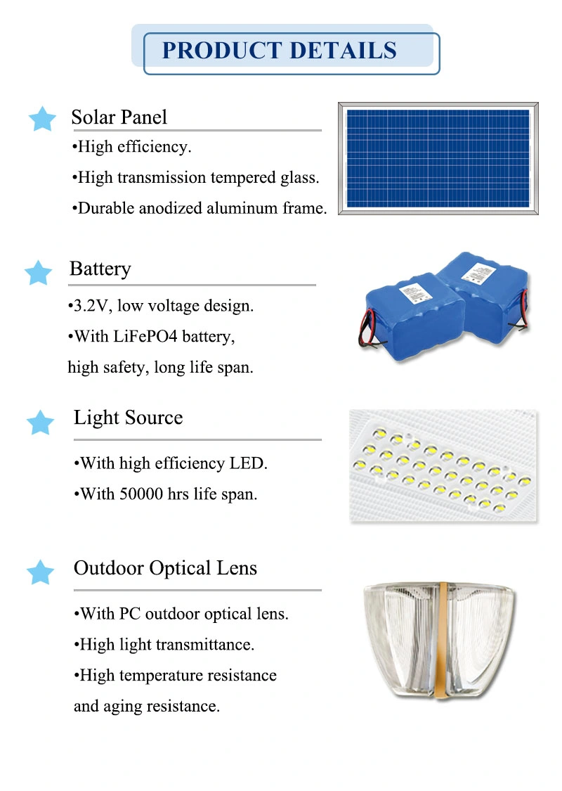 IP65 Outdoor Light Sensor Integrated 15W LED Solar Street Light Integrated