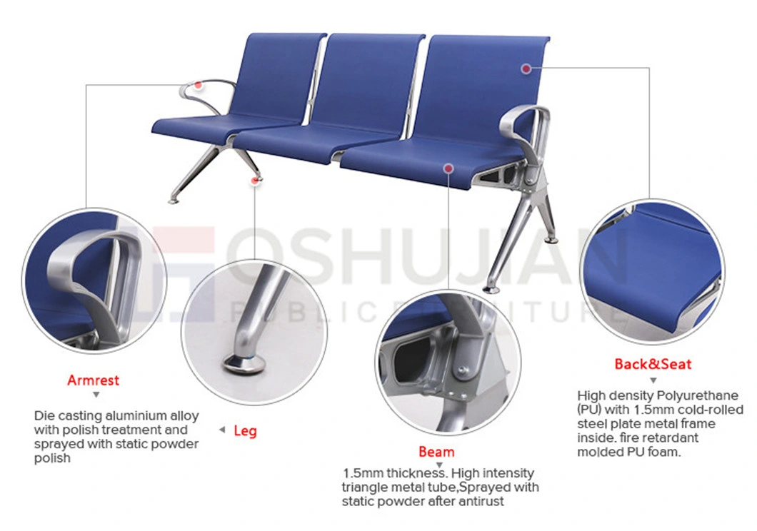Chaises D Attente Airport Waiting Chair Injected PU Airport Chair