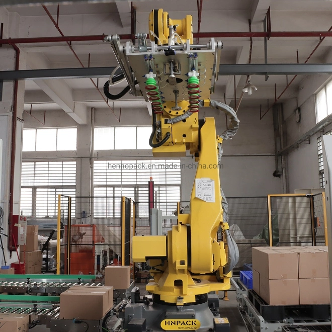 Hennopack Carton Box Robotic Palletizer Packaging Machine for with Fanuc Robot Body System
