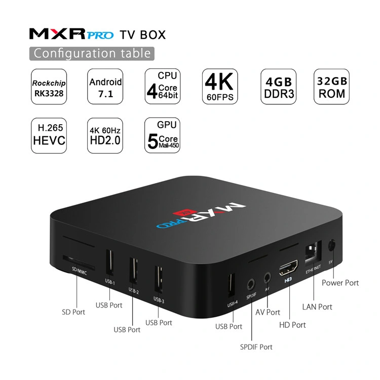 TV Box 8.1 Android TV Box Internet TV Box Mxr PRO Rk3328 4G 32g TV Box