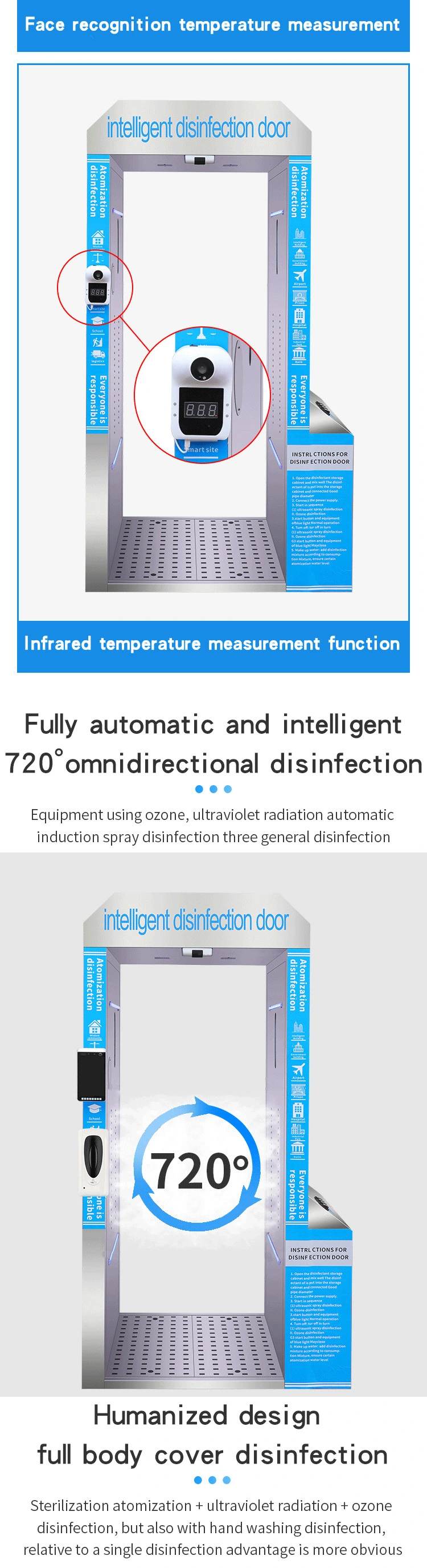 Hot Sale Disinfection Tunnel Automatic with Storage Cabinet