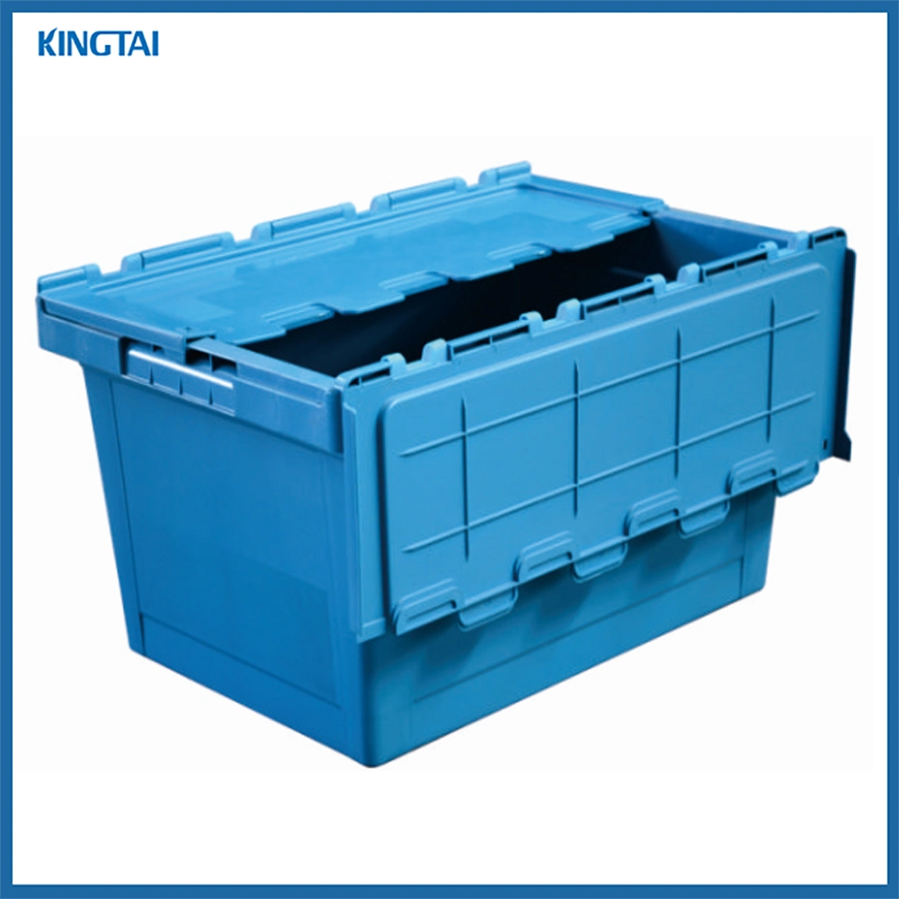 Attached Lid Container Plastic Storage Box for Moving