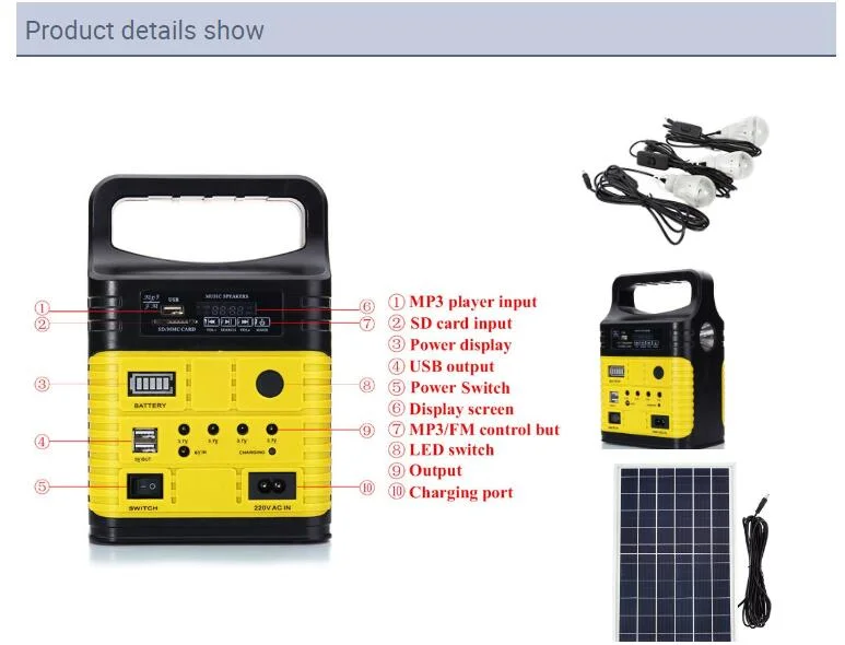 Home Solar Power System with FM Radio Solar System with Radio Solar Light
