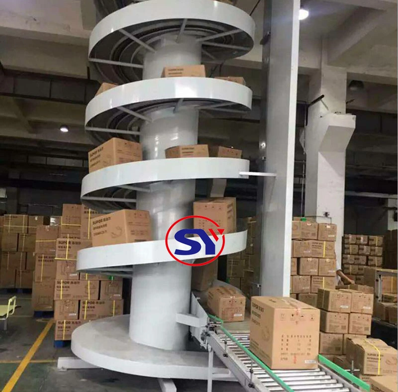 Vertical Spiral Elevator Lifter Screw Conveyor Price for Box Carton Handling