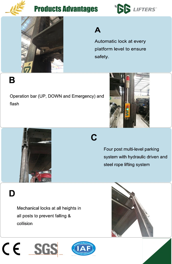 Shuttle Stacker Parking Lift for 4 Layer Parking System