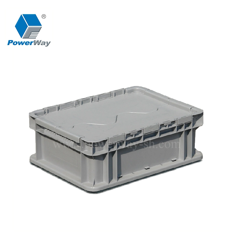 Powerway Attached Lid Logistic Storage Stacking Container Moving Crate