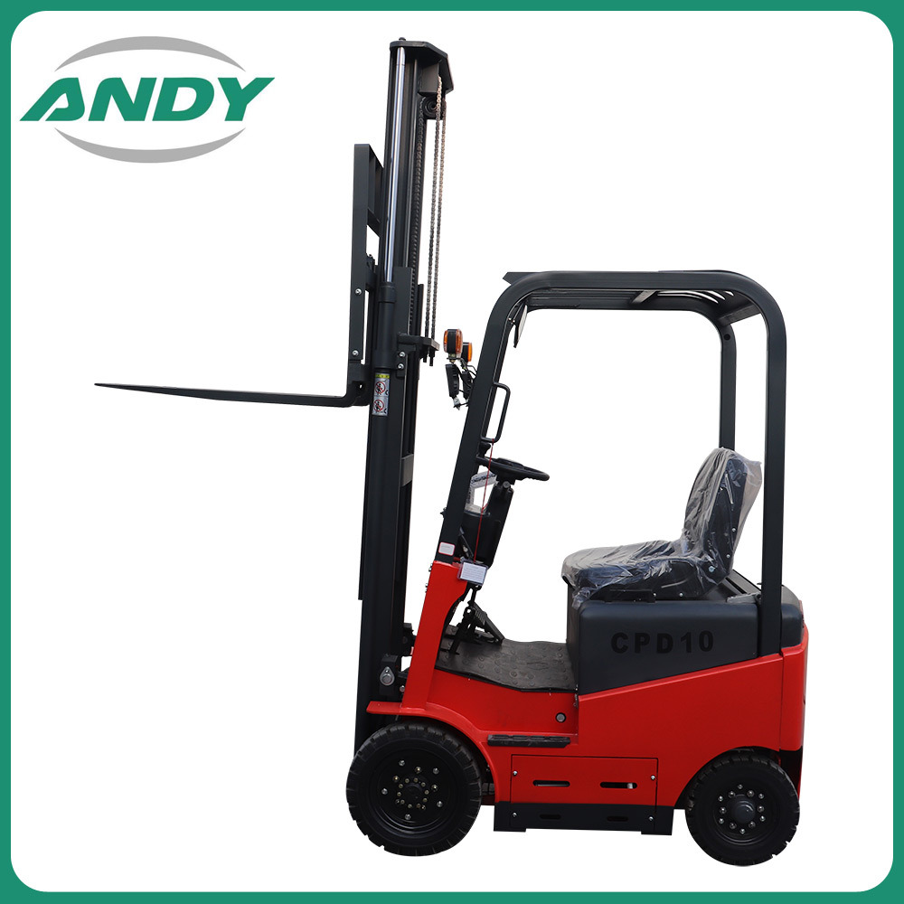 1.0ton 1000kg Lifting Height 5000mm Material Handling Equipment Four Wheel Battery Electric Forklift Equipment