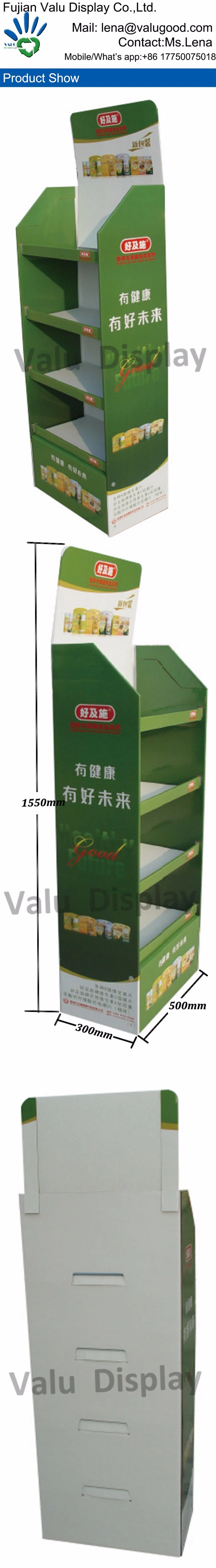 Advertising Corrugated Supermarket Retail Promotion Cardboard Hook Display Shelf for Pet Product Snacks Chocolate Instant Noodles