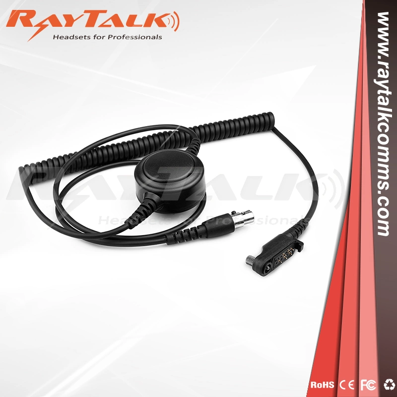 Two Way Radio Accessories, Mini XLR Cable with in-Line Big Ptt for Heavy Duty Headset