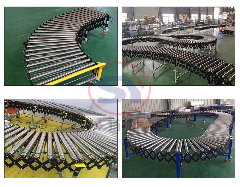 Automated Flexible Plastic Rubber Roller Conveyor for Warehouse Hardware Bearings Shop