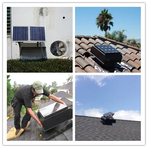 Solar Powered Attic Ventilator Gable Roof Vent Fan with 20W Solar Panel
