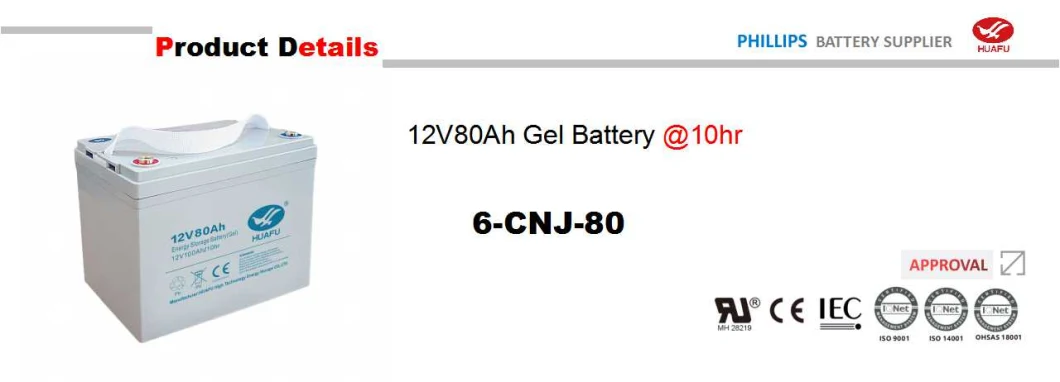 12V 80ah/100ah/150ah/200ah Deep Cycle Gel Rechargeable Storage Battery for Solar/Inverter