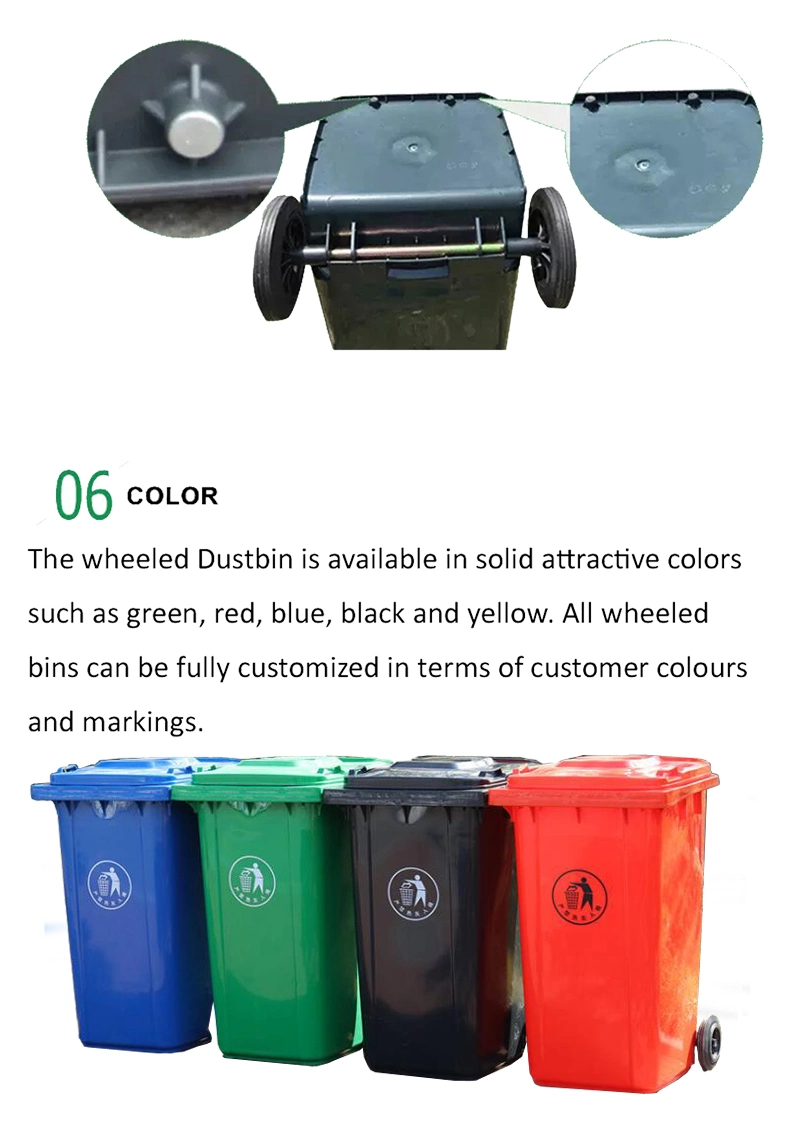 Garbage Bin 120L Plastic Trash Bin Waste Bin with Wheels