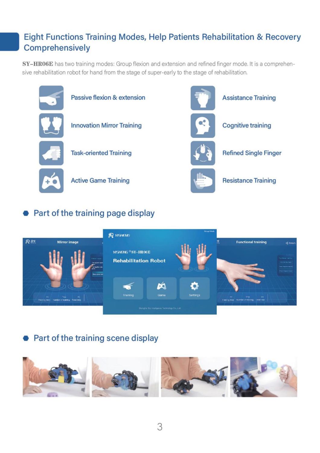 Hand Robotic Rehabilitation Device Rehabilitation System for Clinic