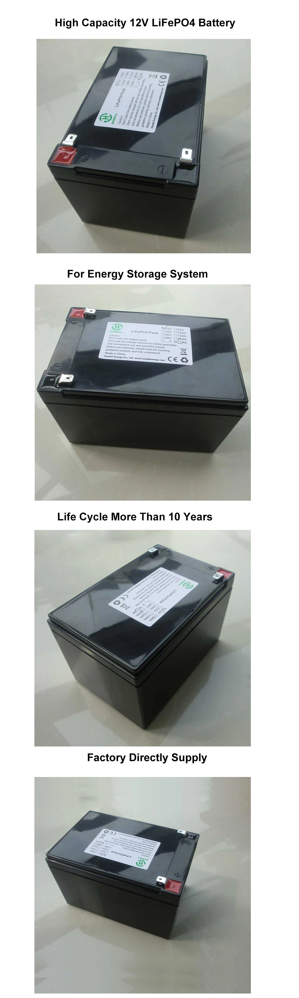 12V 12ah Deep Cycle LiFePO4 Battery for Solar/RV Storage