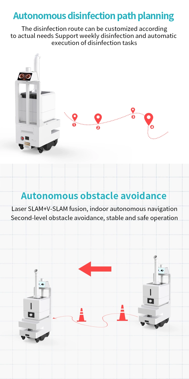 Atomizing Robot Reeman Air Sterilization Robot Autonomous Aavigation Disinfectant Atomizing Robot for Hospital/School