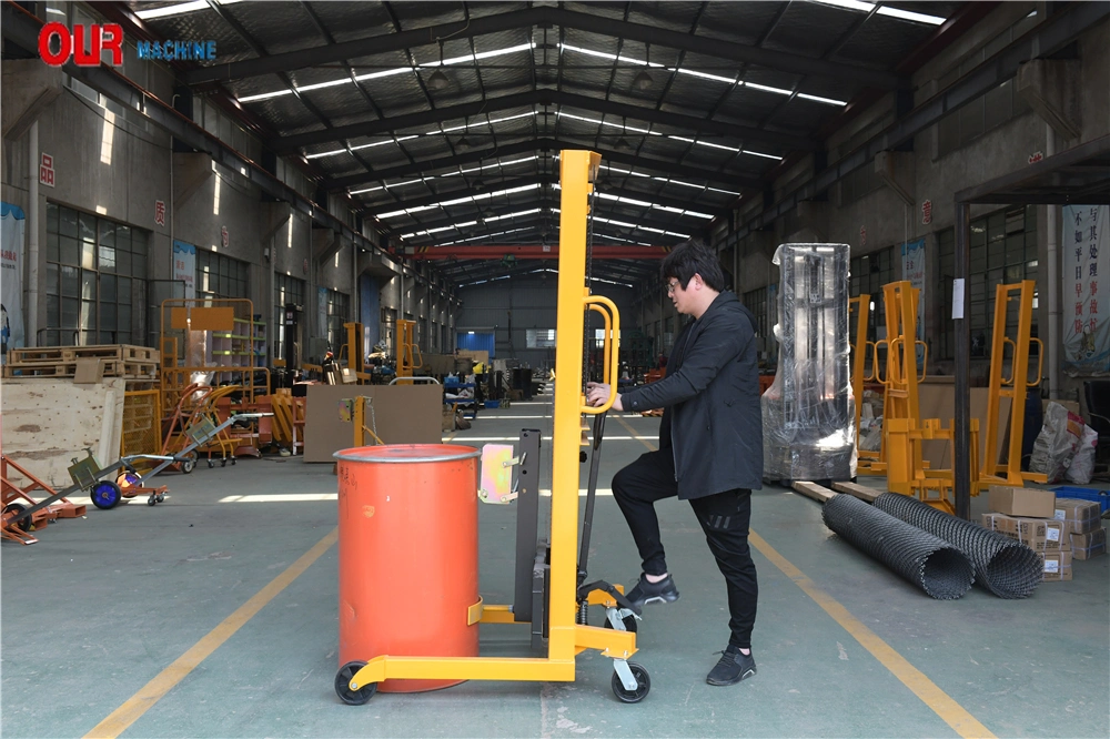 400kg Oil Drum Carrier Hydraulic Hand Operated Pallet Truck Stacker