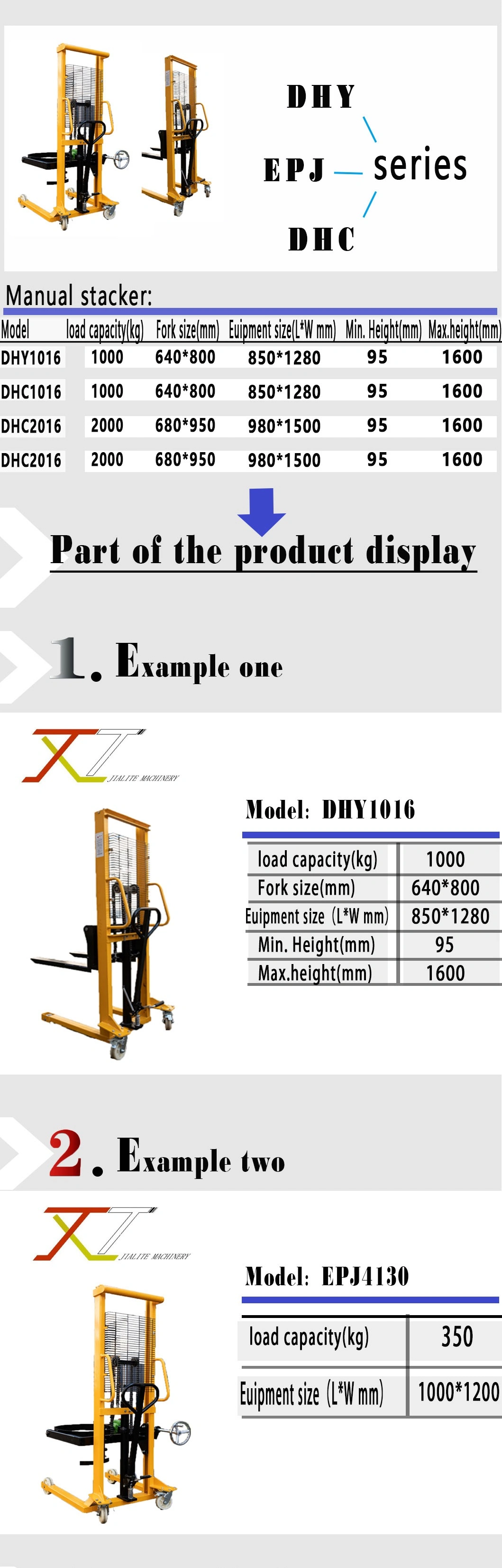 350kg Goods Lifter Stacker Oil Drum Crane Hydraulic Manual Oil Drum Stacker