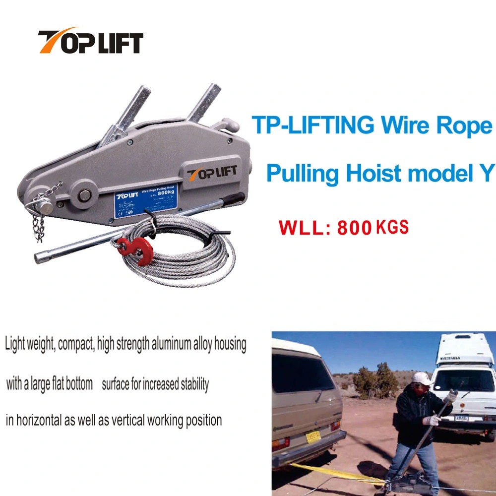 0.8t Lifting Equipment Tools Pulling Wire Rope Hoist Hand Cable Puller with Winch