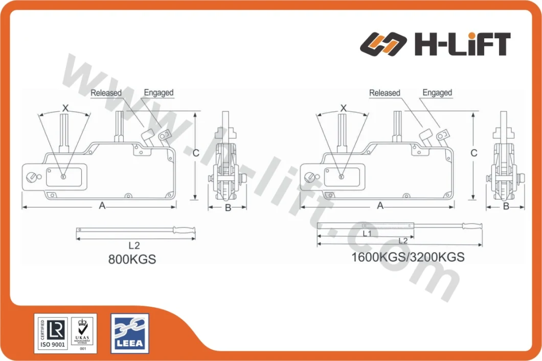 Wire Rope Pulling Hoist/Wire Rope Winch/Tirfor Winch (Steel Body)