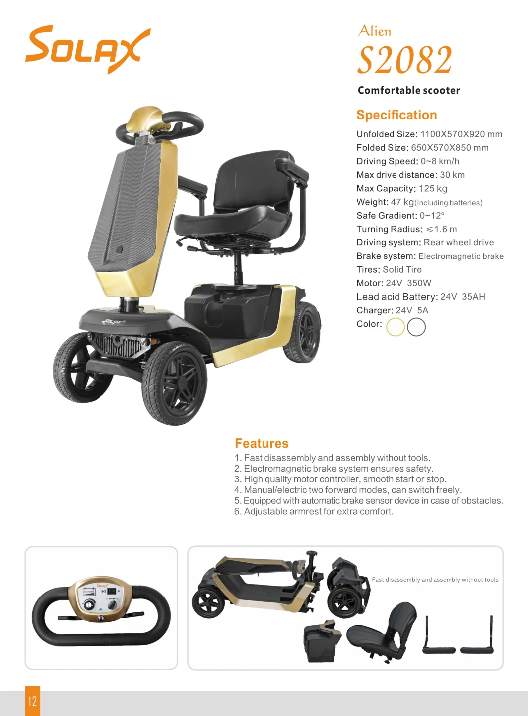 Portable Disable Scooter with Automatic Braking System