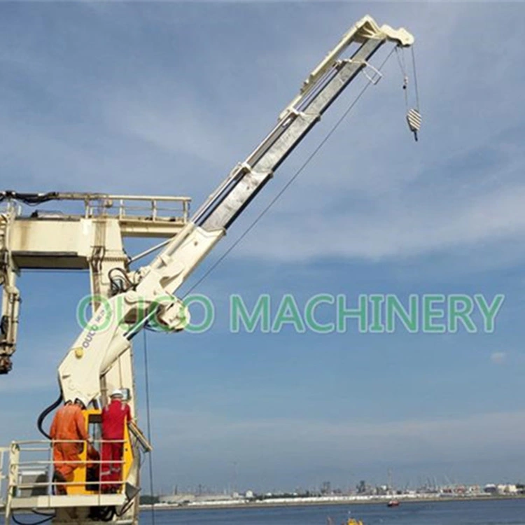 Ouco Hydraulic Provision Folding Boom Marine Pedestal Crane